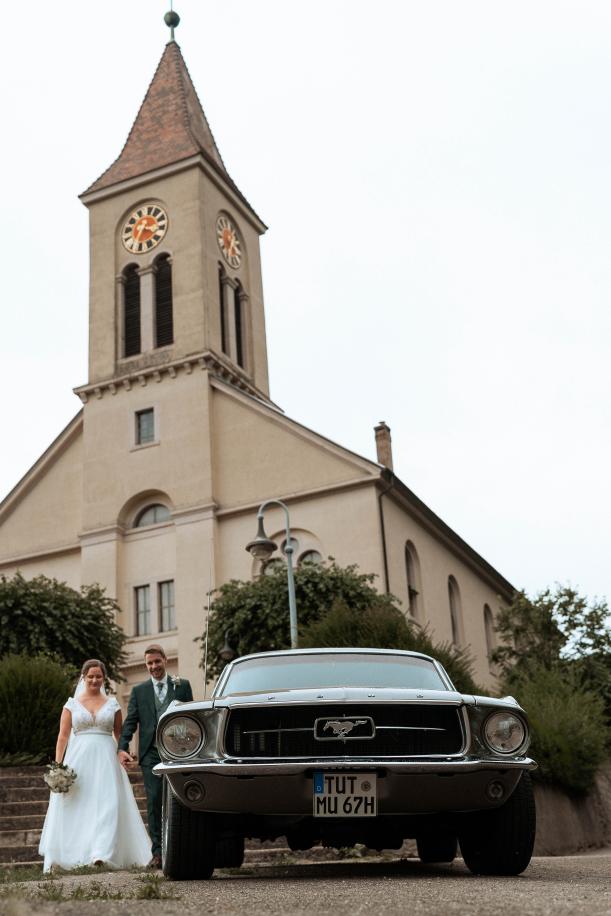 Hochzeit Mustang Hochzeitsauto Auggen